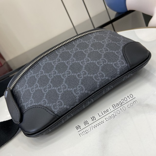 Gucci專櫃古馳最新款Emblem男士旅行系列斜挎包腰包 jh2578型號：821165